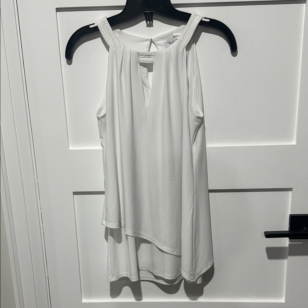 White House Black Market Elegant White Sleeveless Blouse